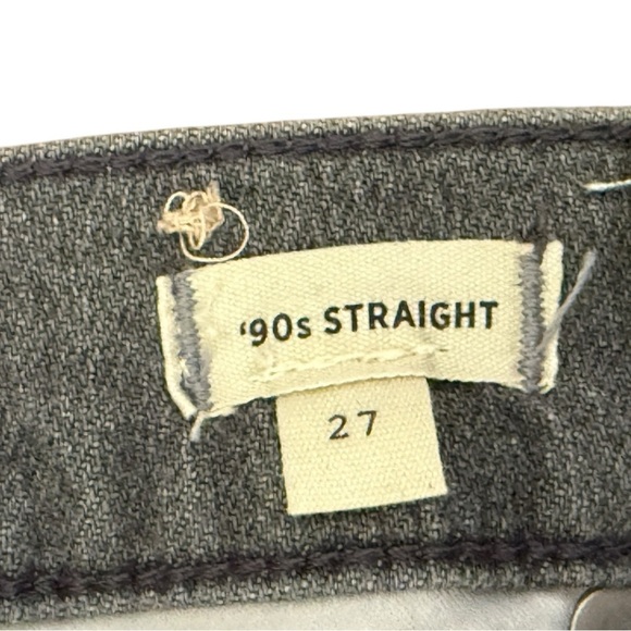 Madewell 90s Straight Jean Burwick Wash: Cross-Tab Gray Size 27 High Waist - Picture 12 of 13
